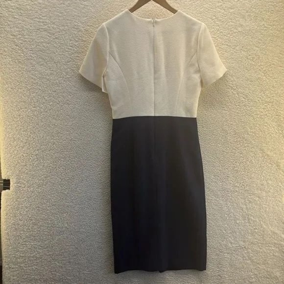 Harper Rose Crepe Sheath Assymetrical Dress Colorblock Short Sleeve Women's 6 - Picture 6 of 9
